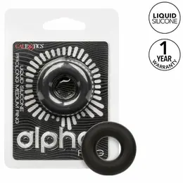 CalExotics Alpha Tečni silikonski srednji potporni prsten Crni 2cm