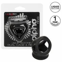 CalExotics Alpha Dual Cage prsten Crni - Tečni silikonski sistem podrške