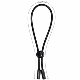 Pretty Love Cord Adjustable Silicone Comfort Ring - Black, 188 mm