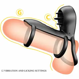 Pretty Love Jammy Black Intimate Silicone Ring System with 12 Modes