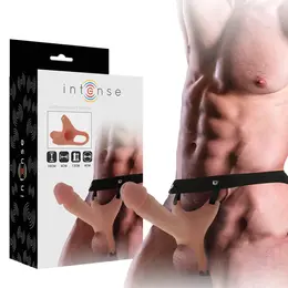 INTENSE Hollow Adjustable Harness with Silicone Insert 16x3.5 cm Beige