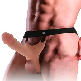 INTENSE Hollow Adjustable Harness with Silicone Insert 16x3.5 cm Beige