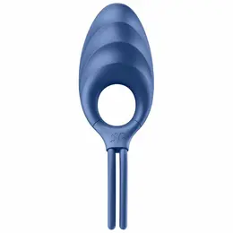 Satisfyer Swordsman Adjustable Vibrating Ring Blue - Waterproof Silicone