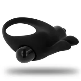 OHMAMA Silicone Ring Rabbit-Shaped - Vibrating, Hypoallergenic, Blue