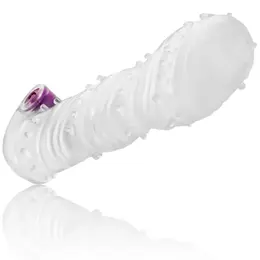 OHMAMA Textured Intimate Extension with Wide Tip & Vibrating Module 14cm