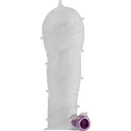 OHMAMA Textured Intimate Extension with Wide Tip & Vibrating Module 14cm