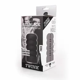 All Black Twink Spiral Grip Intimate Device 17 cm Phthalate-Free Black