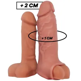 VirilXL Liquid Silicone V9 Anatomical Extension Sleeve 13.5cm Natural