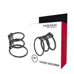 Darkness Set od 3 Fleksibilna Prstena - Podesiva TPR Intimna Podrška