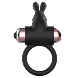 Coquette Chic Desire Prsten sa Vibracijom Crni/Zlatni - IPX6 Silikon, 82x41mm