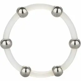 CalExotics Silikonski Performans Prsten sa Čeličnim Kuglicama XL, 5 cm, Crni