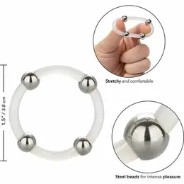 CalExotics Silikonski Sistemski Prsten sa Čeličnim Kuglicama L 3.75cm Crni