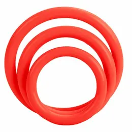 CalExotics Tri-Rings Set Crveni - Silikonski anatomski prstenovi, 3 veličine