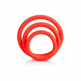 CalExotics Tri-Rings Set Crveni - Silikonski anatomski prstenovi, 3 veličine