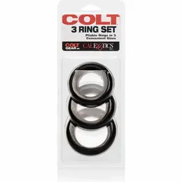 CalExotics Colt Silikonski Prstenovi Set 3 Veličine Crni Podesivi Sistem