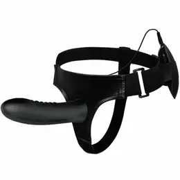 Pretty Love Myron Adjustable Hollow Vibrating Harness Silicone Black