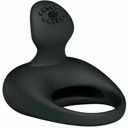 Pretty Love Vibrating Silicone Ring Flexible Design Black