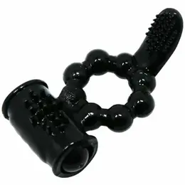 Baile Sweet Ring Dvostruka Stimulacija Silikonski Intimni Prsten Crni