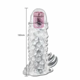 Baile Brave III Extension Sleeve with Vibrating Tip, 18cm, Transparent
