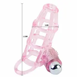 Baile Sweet 10 Vibrating Silicone Ring Set with Pink Textured Cover