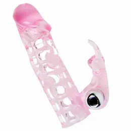 Baile Ultimate 10V Intimate Extension Sleeve with Vibrating System, Clear, 13.5 cm
