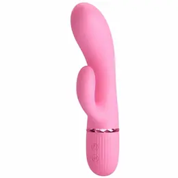 Pretty Love BW-500059 Silikonski Dual Stimulacioni Vibrator Roze USB 10 Režima