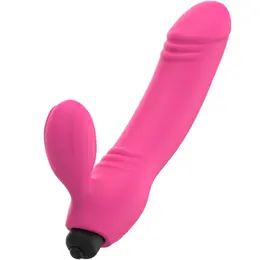 OHMAMA BIX Dvostruka Stimulacija Vibrator Roza Xmas Izdanje 163mm Silikon