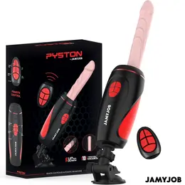 Jamyjob Pyston Base Intimate Device with Remote Control, Black-Red, 21.5 cm