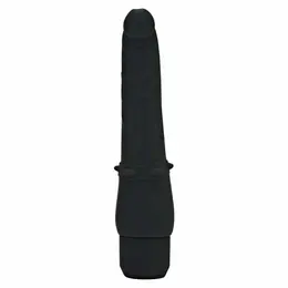 GET REAL Classic Smooth Silicone Vibrator 17.5cm Crni Vodootporan