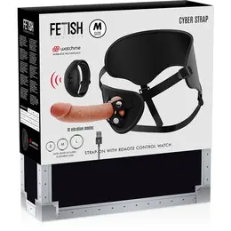Fetish Submissive Cyberstrap M - Adjustable Harness & Remote Vibration WatchME