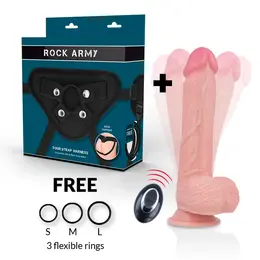 RockArmy Apache Premium Tečni Silikon Vibe Set Sa Pojasom, 20.5 cm, Daljinski