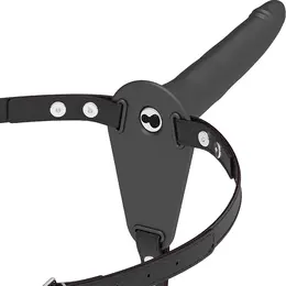 Fetish Submissive Silikonski Strap-On Sistem Crna 15 cm, 10 Režima Vibracije