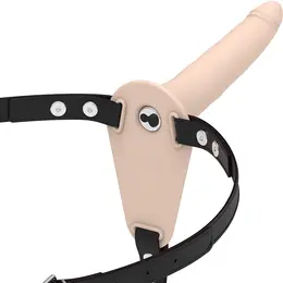 Fetish Submissive Silikonski Strap Sistem 15 cm Flesh - Vibrirajući, Podesiv