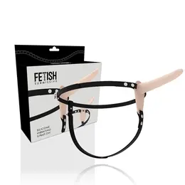 Fetish Submissive Silikonski Strap Sistem 15 cm Flesh - Vibrirajući, Podesiv