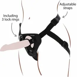 Get Real Podesivi Strap-On Pojas Crni - Univerzalno Prijanjanje, 3 Silikonska Prstena