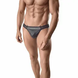 ANAIS MEN ARES Black Mesh & Leather Thong 2XL - Premium Comfort Fit