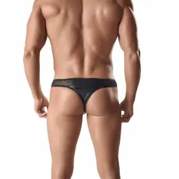 ANAIS MEN ARES Black Mesh & Leather Thong 2XL - Premium Comfort Fit