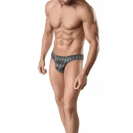 ANAIS MEN Aegis Thong S - Grey Checkered Premium Comfort Underwear