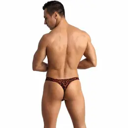 ANAIS Men TRIBAL String S Red Microfiber Animal Print