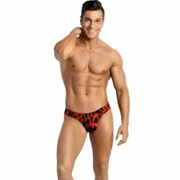 ANAIS MEN Savage String S - Red Microfiber Thong with Animal Print