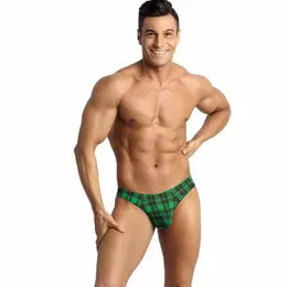 Anais Men MAGIC String M - Green & Black Checkered Comfort Briefs