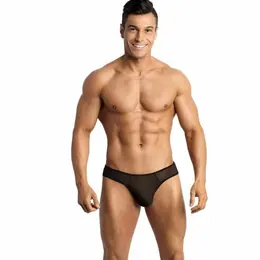 ANAIS MEN EROS Men’s Thong S - Black Tulle, Soft Elastic Finish