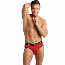 Anais Men Brave Red Lace Thong L - Floral Pattern, Comfort Fit