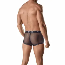 ANAIS MEN ARES Boxer Briefs M - Black Mesh, Sporty European Design