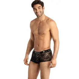 ANAIS MEN Romance Boxer Shorts M - Black Lace, Sporty Fit