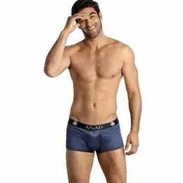 ANAIS MEN Naval Boxer M - Navy Blue with Satin Stripes, Sporty Fit