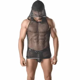 Anais Men Ares Hooded Mesh T-shirt Black XXXL - Breathable Fit