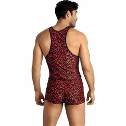Anais Men Tribal Top M - Crvena mikrofibra bez rukava sa zivotinjskim printom