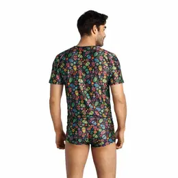 ANAIS MEN Mexico Majica M - Meki Modal, Cvetni Print, Moderno Pristajanje