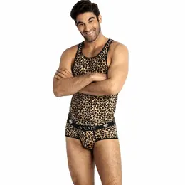 ANAIS MEN Mercury Top L - Microfiber Briefs with Animal Print, Size L